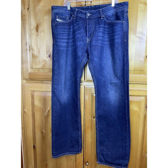 New Men's Diesel VIKER Button Fly Regular‎ Straight Dark Blue Jeans 38x32 ORMLO - Picture 1 of 12